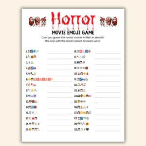 Halloween horror movie emoji game - front