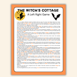 Halloween left right across game printable